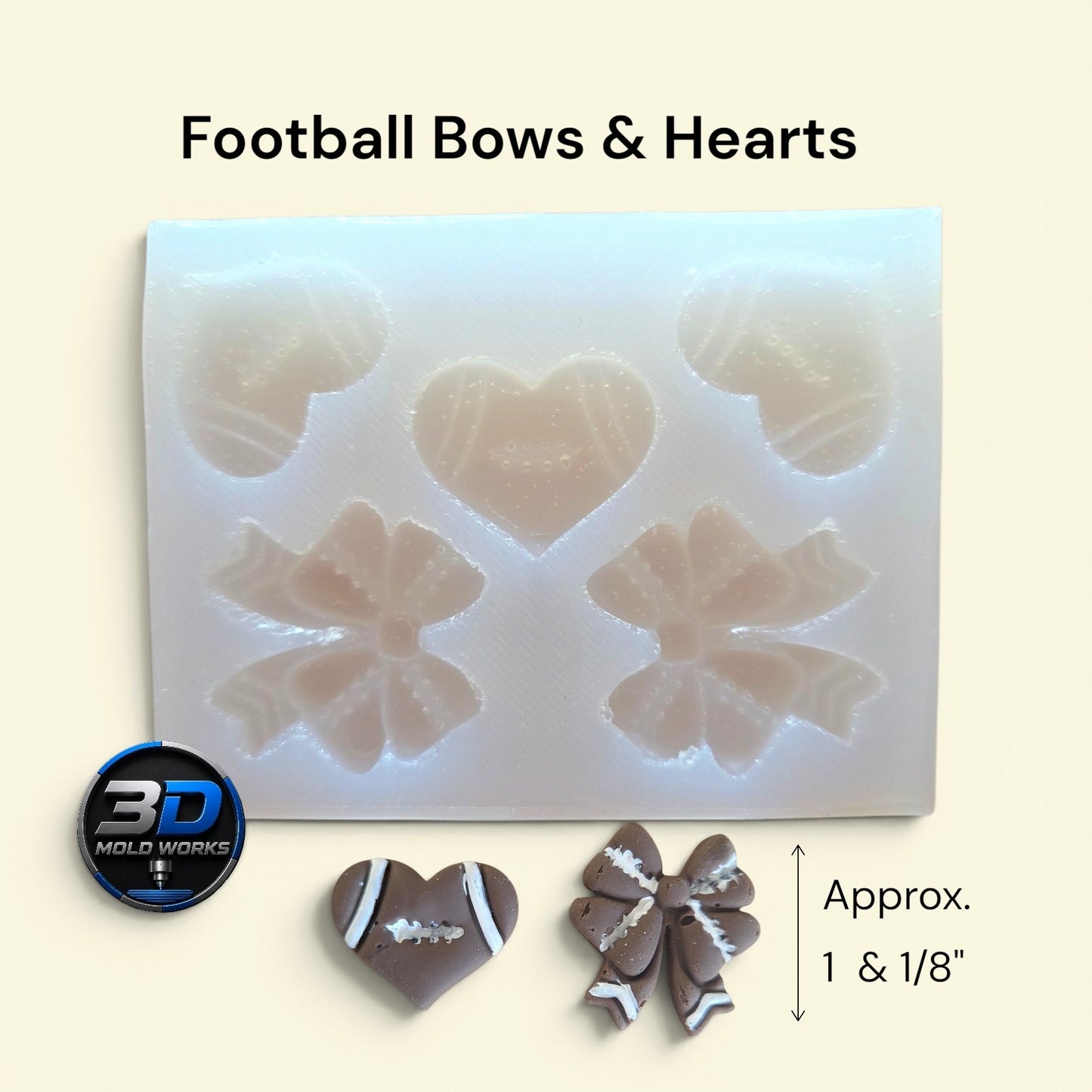 Football Bows & Hearts - NEW